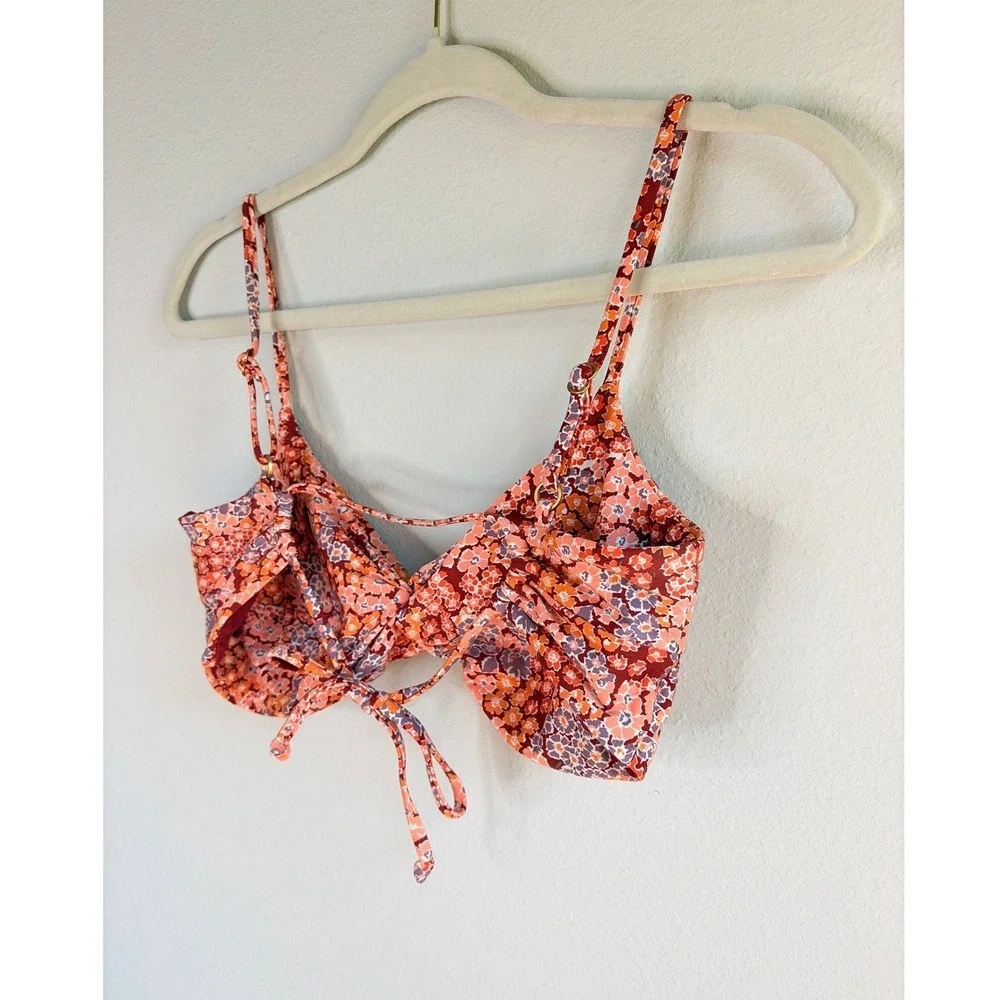 L*SPACE Ringo Bikini Top Floral Size Large